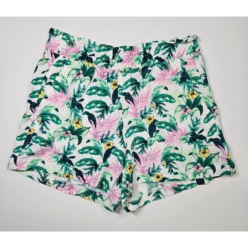 Loft Women's Tropical Print Linen Blend Pull-On Shorts Size Small NWT